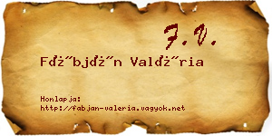 Fábján Valéria névjegykártya