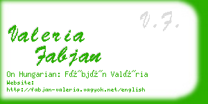 valeria fabjan business card